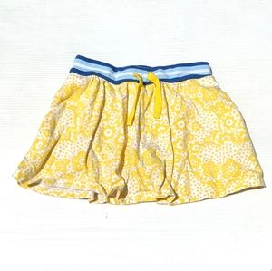 MINI BODEN girls yellow floral skort skirt